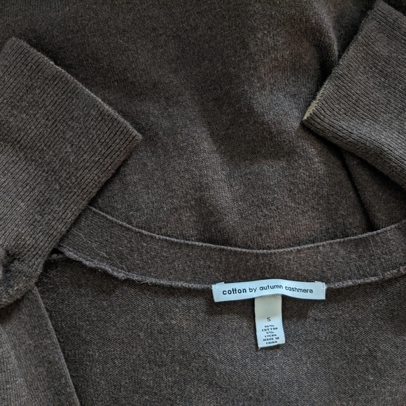 Cotton by Autumn Cashmere Long Brown Sweater Cardigan - Picture 3 of 14